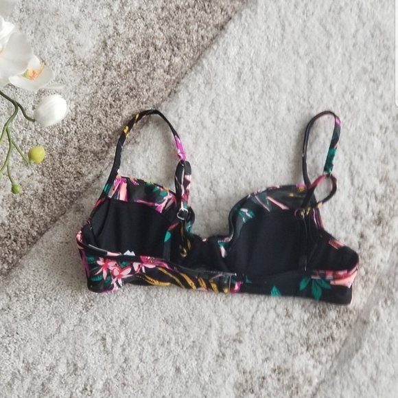NWT BIKINI TOP TROPICAL PRINT BLACK OLD NA… - Picture 2 of 8